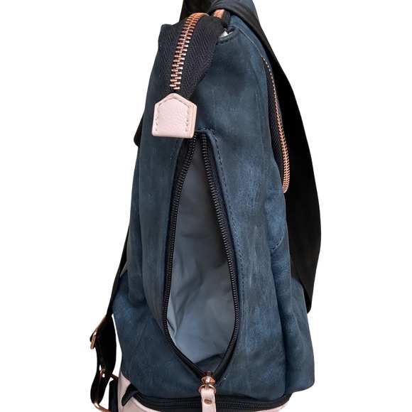 Petunia pickle bottom Pivot Pack indigo‎ blush diaper bag backpack leather vegan - Picture 5 of 16